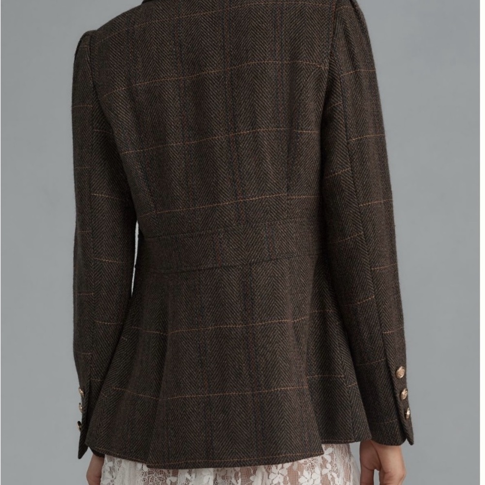 Avec Les Filles Equestrian Brown Blazer with Gold Buttons - Picture 2 of 3